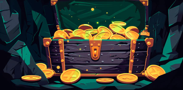 chest of gold coins